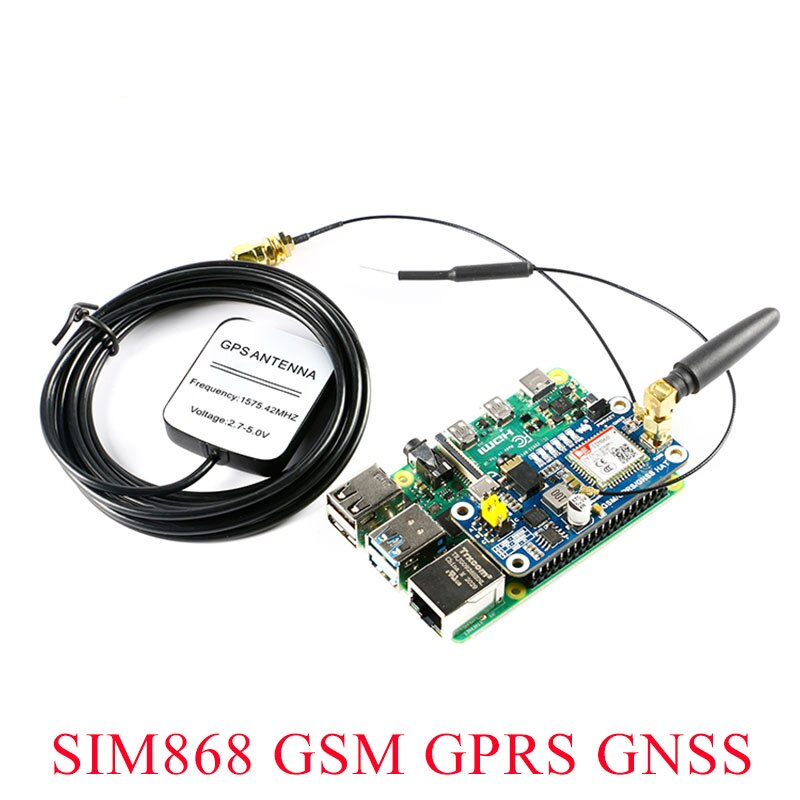 SIM868 GSM GPRS GNSS  3.0 HAT,   2B/3B/Zero/Zero W  SMS ȭ ȭ CP2102 UART WS0005